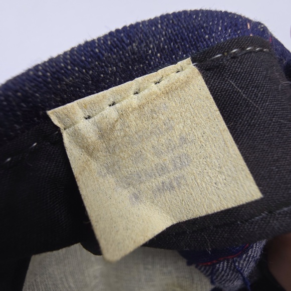 RARE Vintage 90s Skoal Chewing Tobacco Denim Snapback Hat Multi Color Stitch - Picture 9 of 9